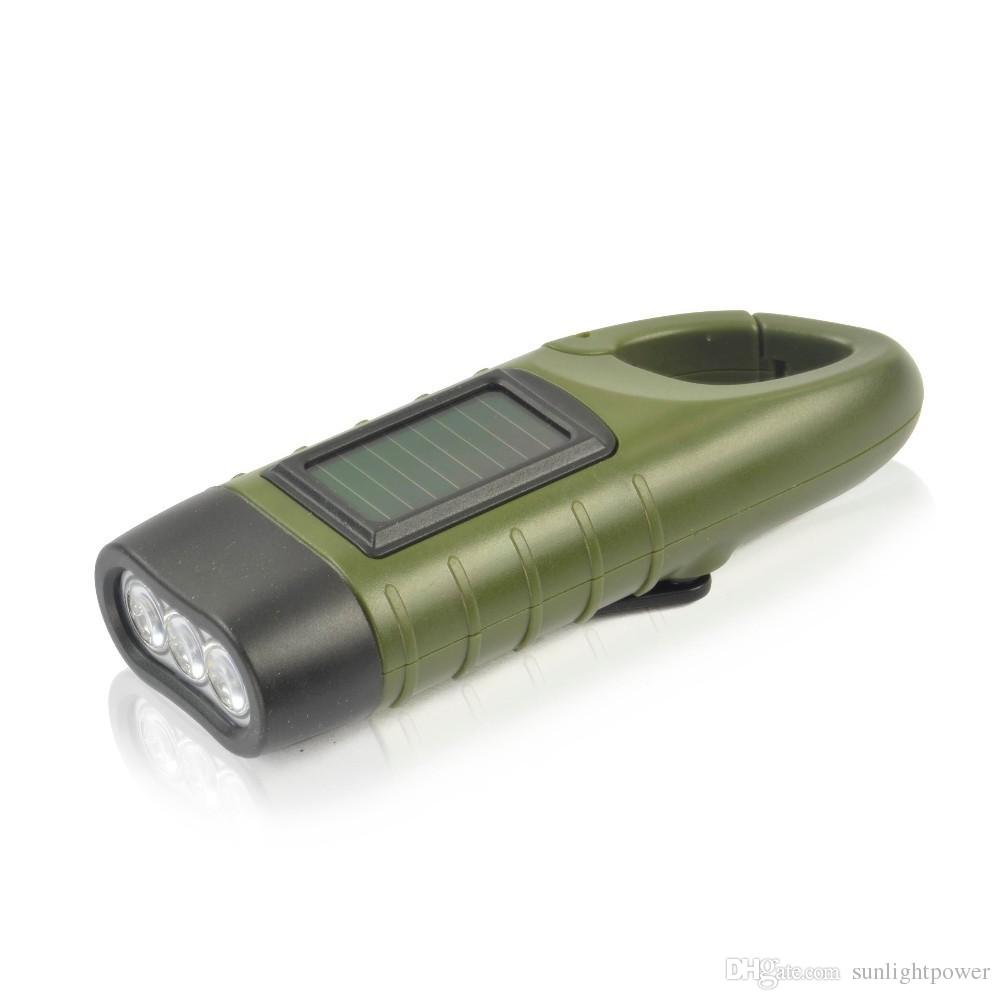 GM11167+3 LED Dynamo Flashlight Solar Flashlight Manual Flashlight Wind Up Flashlight