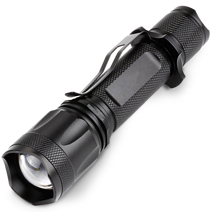 Rechargeable Tactical Flashlight Powered by 18650 Battery