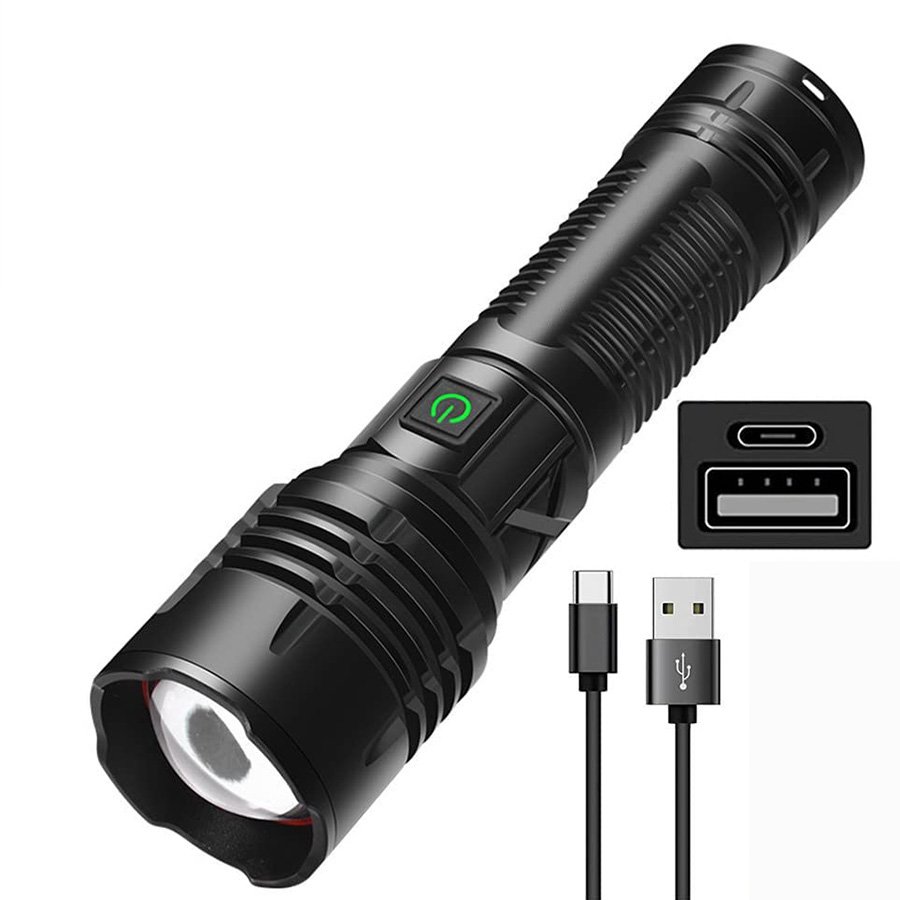Rechargeable Tactical Flashlight with High Lumens